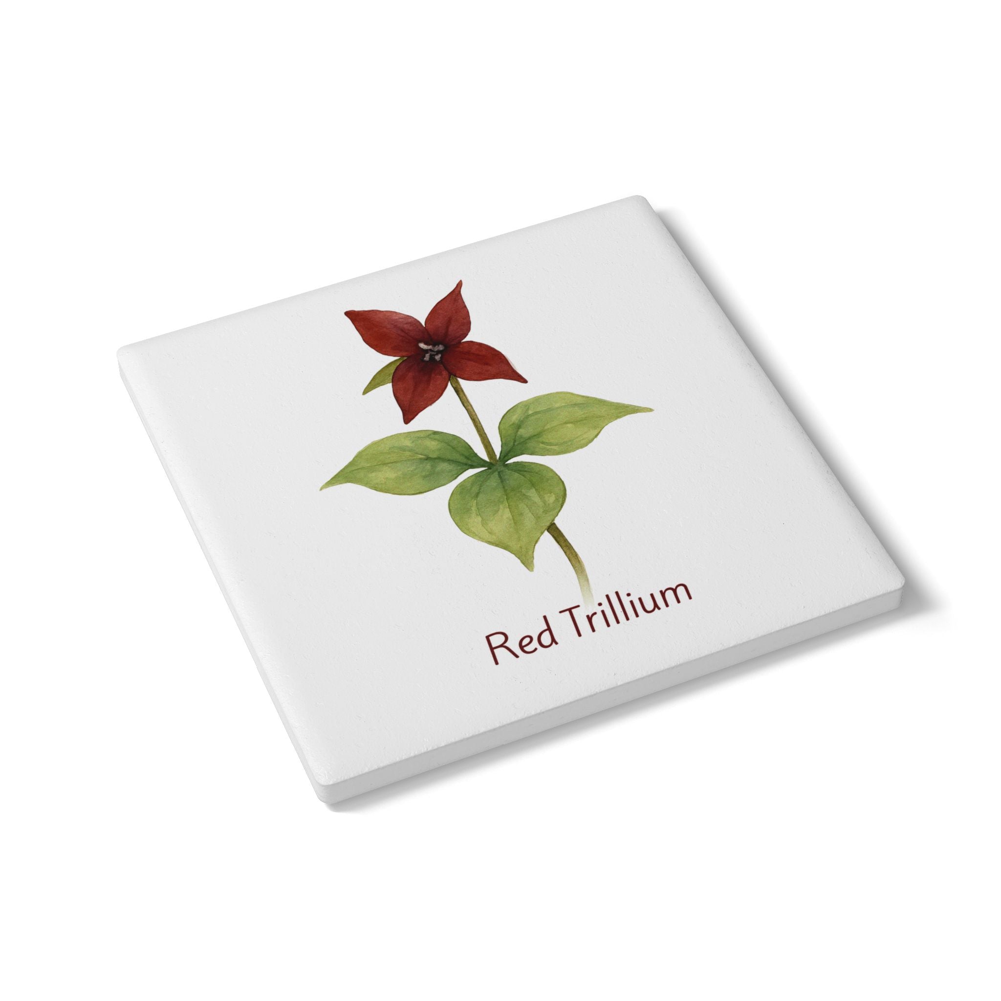 Red Trillium Art Coaster