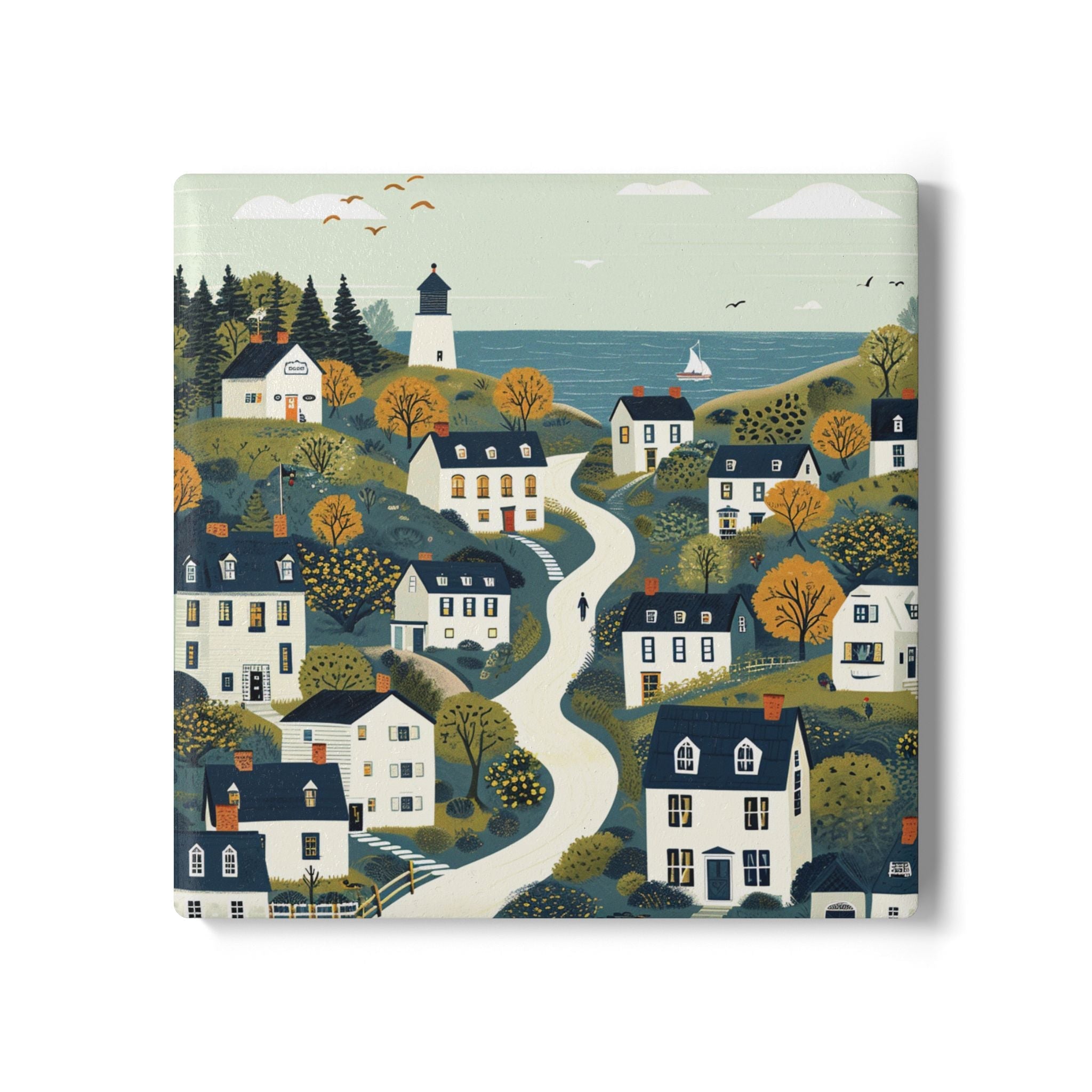 The Maine Town Ceramic Art Coaster