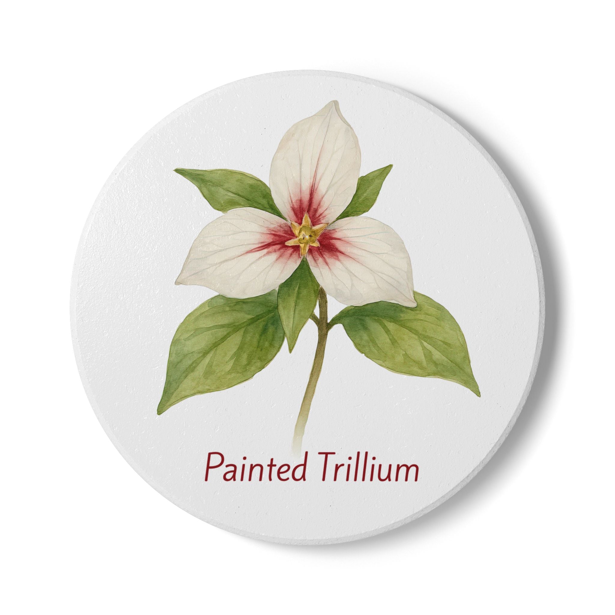 Painted Trillium Art Coaster