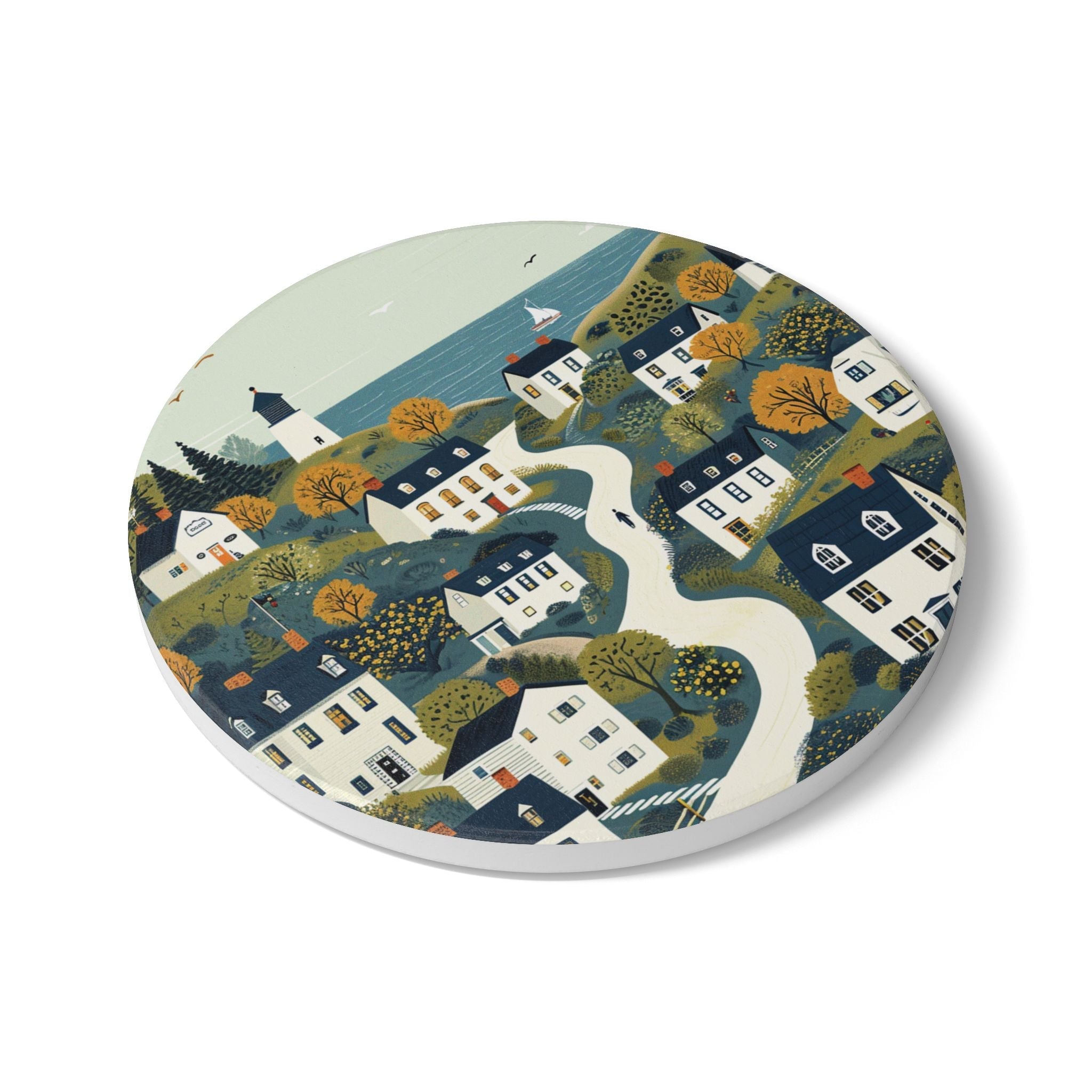 The Maine Town Ceramic Art Coaster