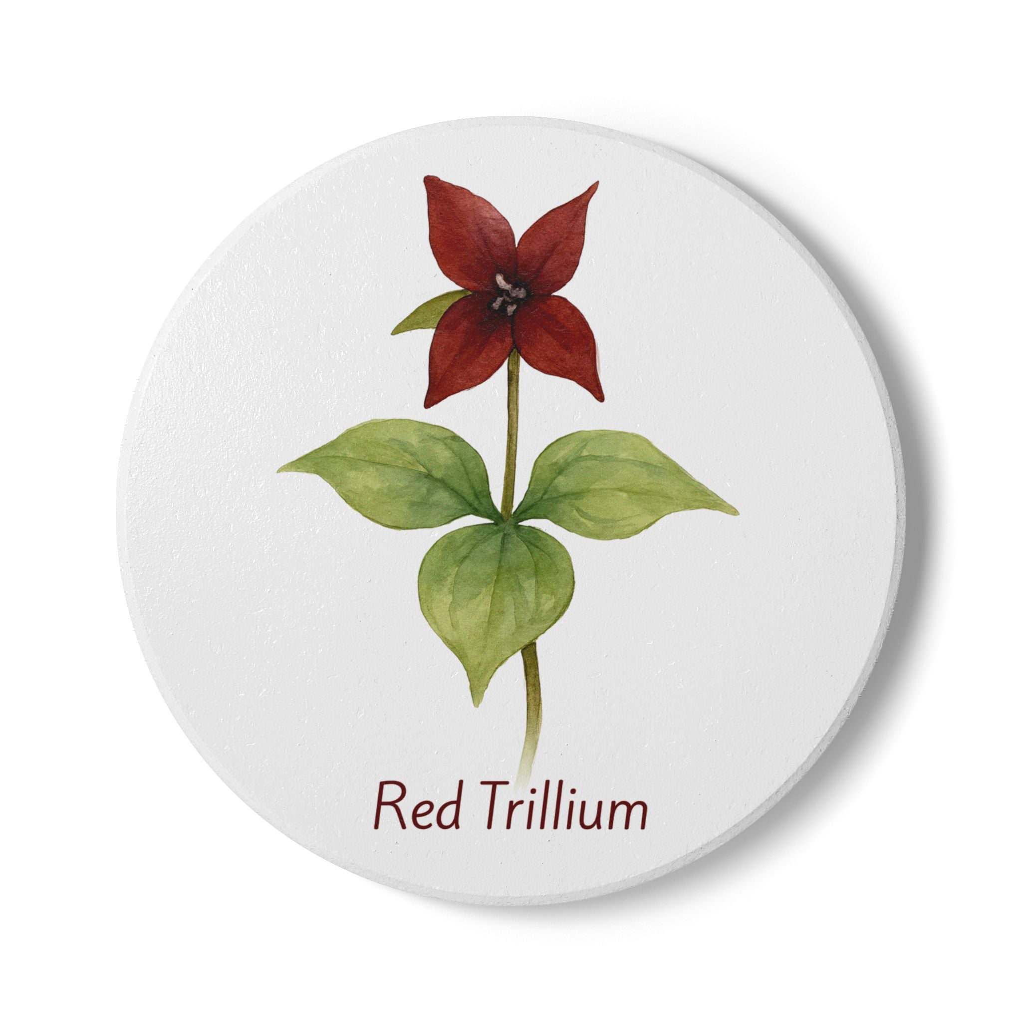 Red Trillium Art Coaster