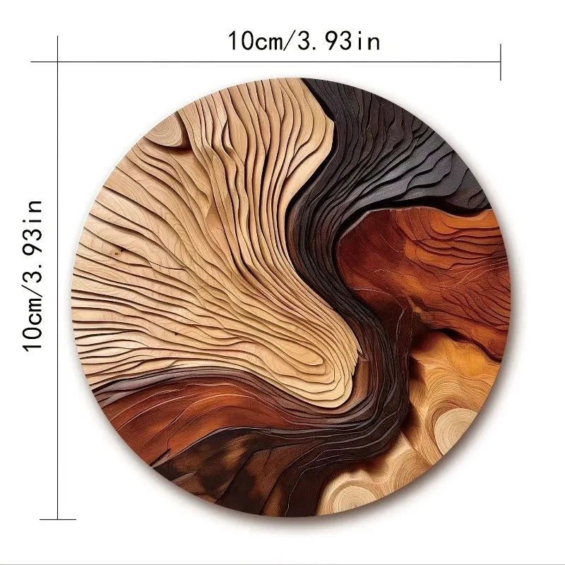 New Set of 6 Wooden Coasters Handcrafted Wood Grain Table Decor Fast Shipping