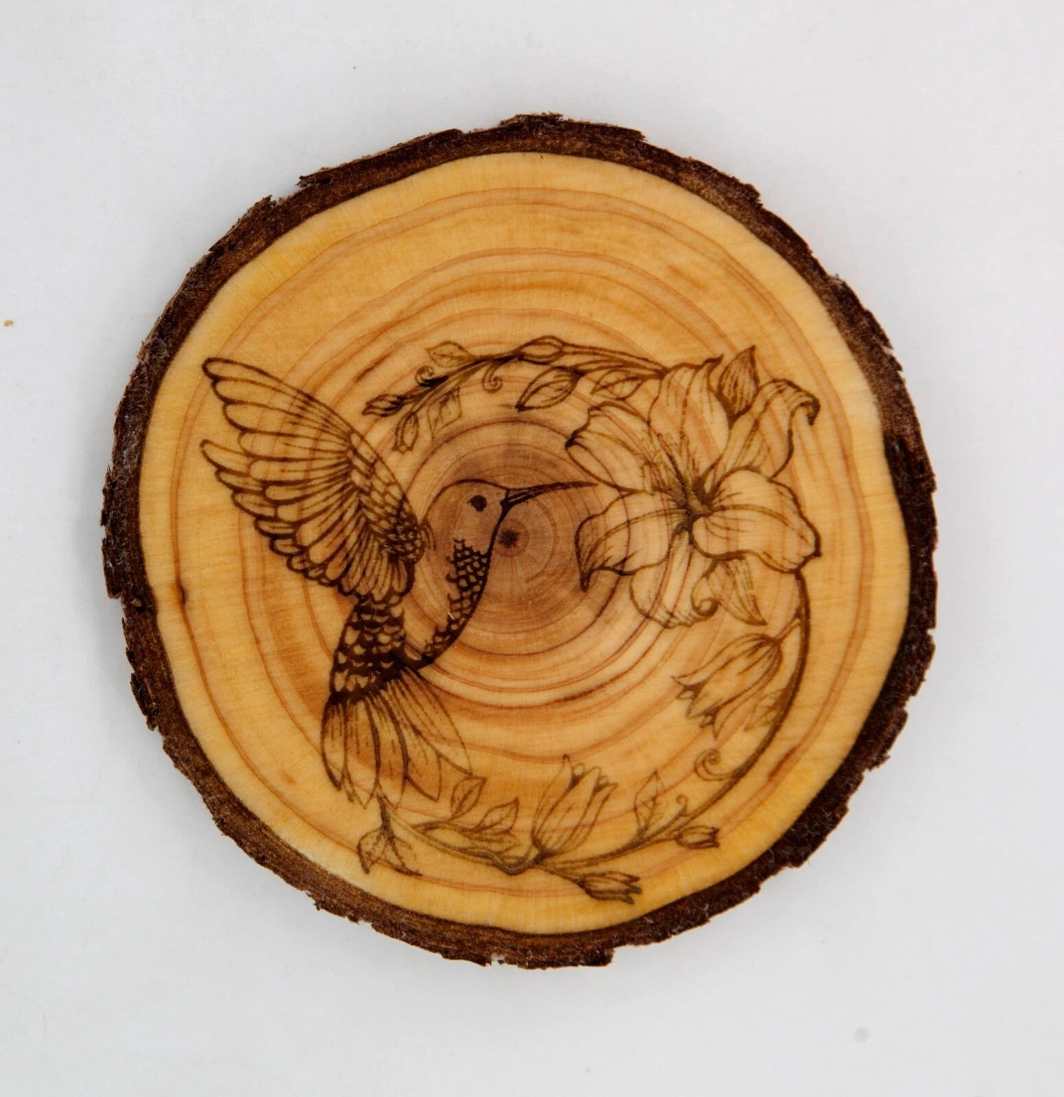 Hummingbird Engraved Wood Coaster Set - Housewarming, Wedding, Anniversary, etc.