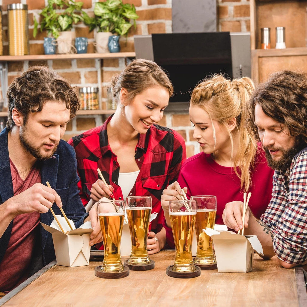 Wooden Coasters for Drinks Natural Wood Set of 4 Coaster Set for Drinking Glasse