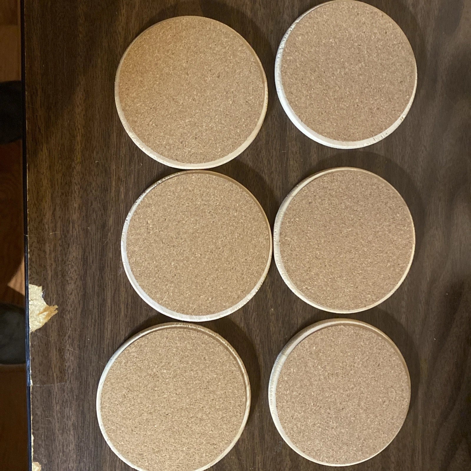 Set Of 6, Handnade 4 Inch round Wood Drink Coasters with holder