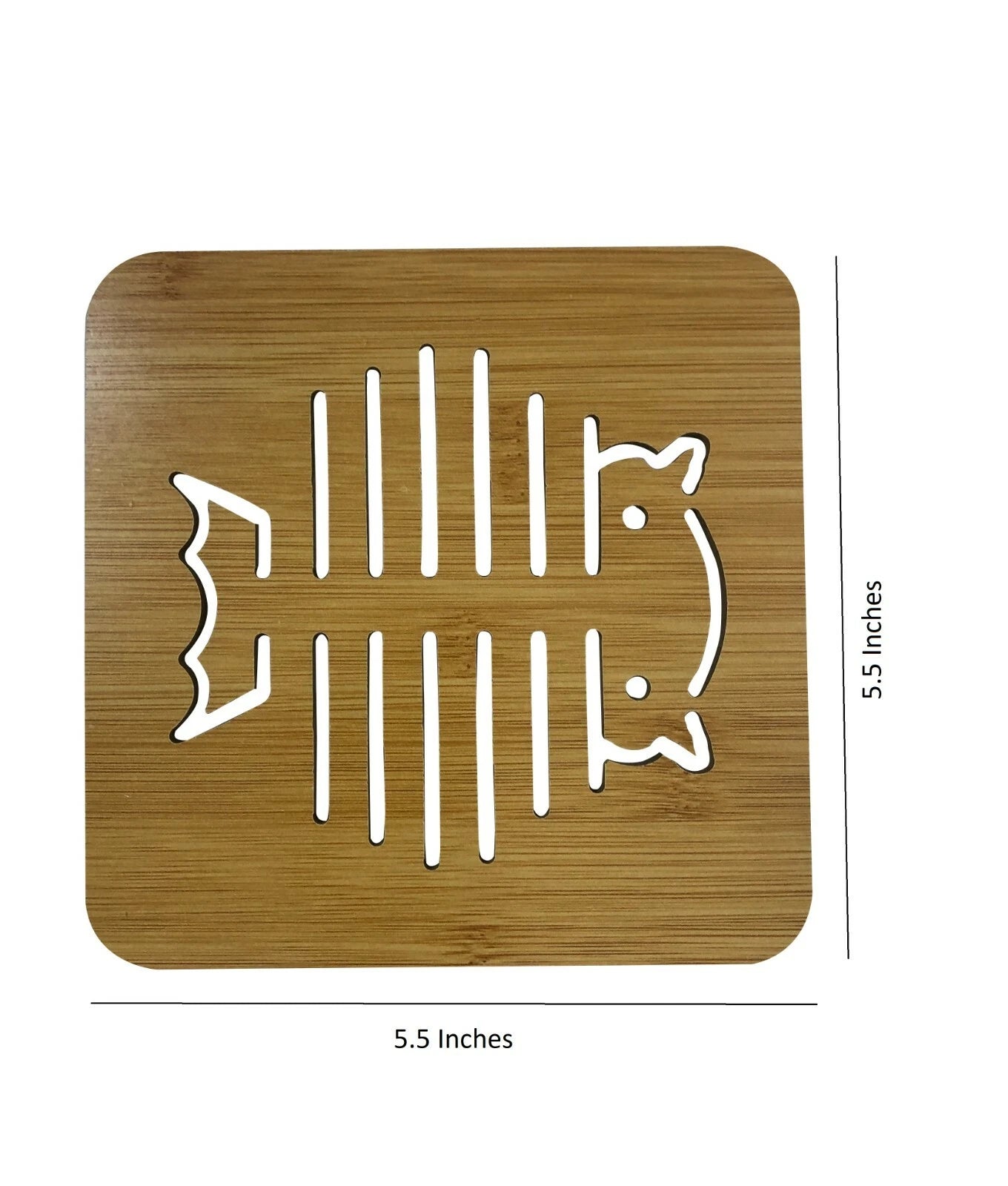 Set Of 4 Wooden Coaster 5.5 inches x 5.5 inches - Bird