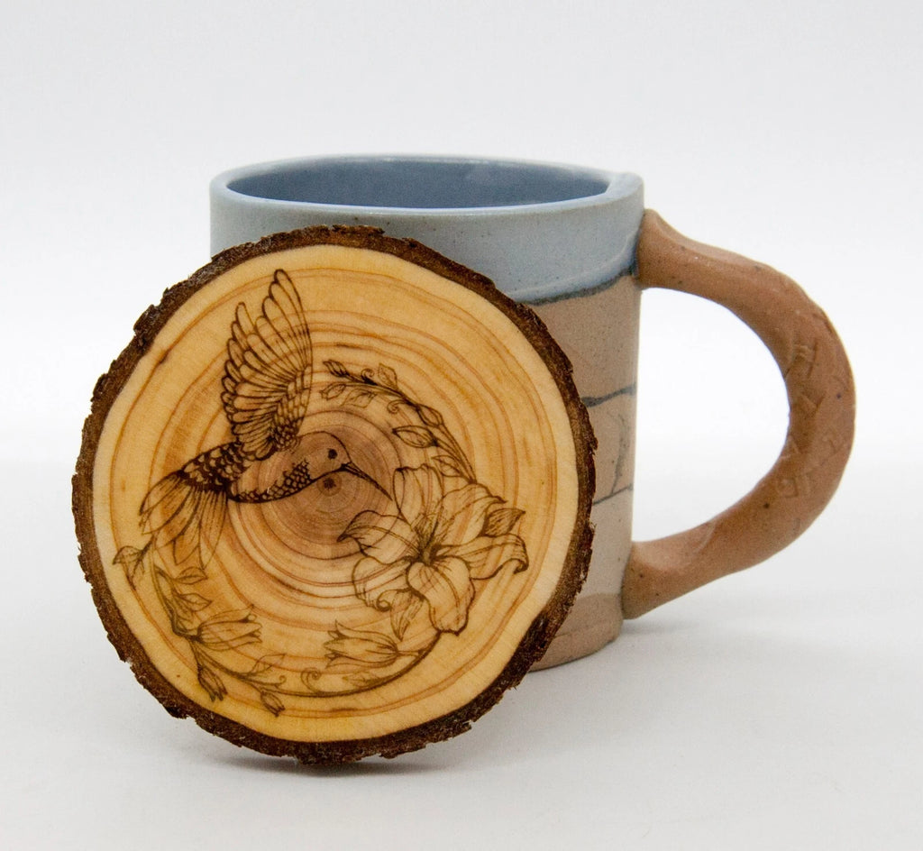 Hummingbird Engraved Wood Coaster Set - Housewarming, Wedding, Anniversary, etc.