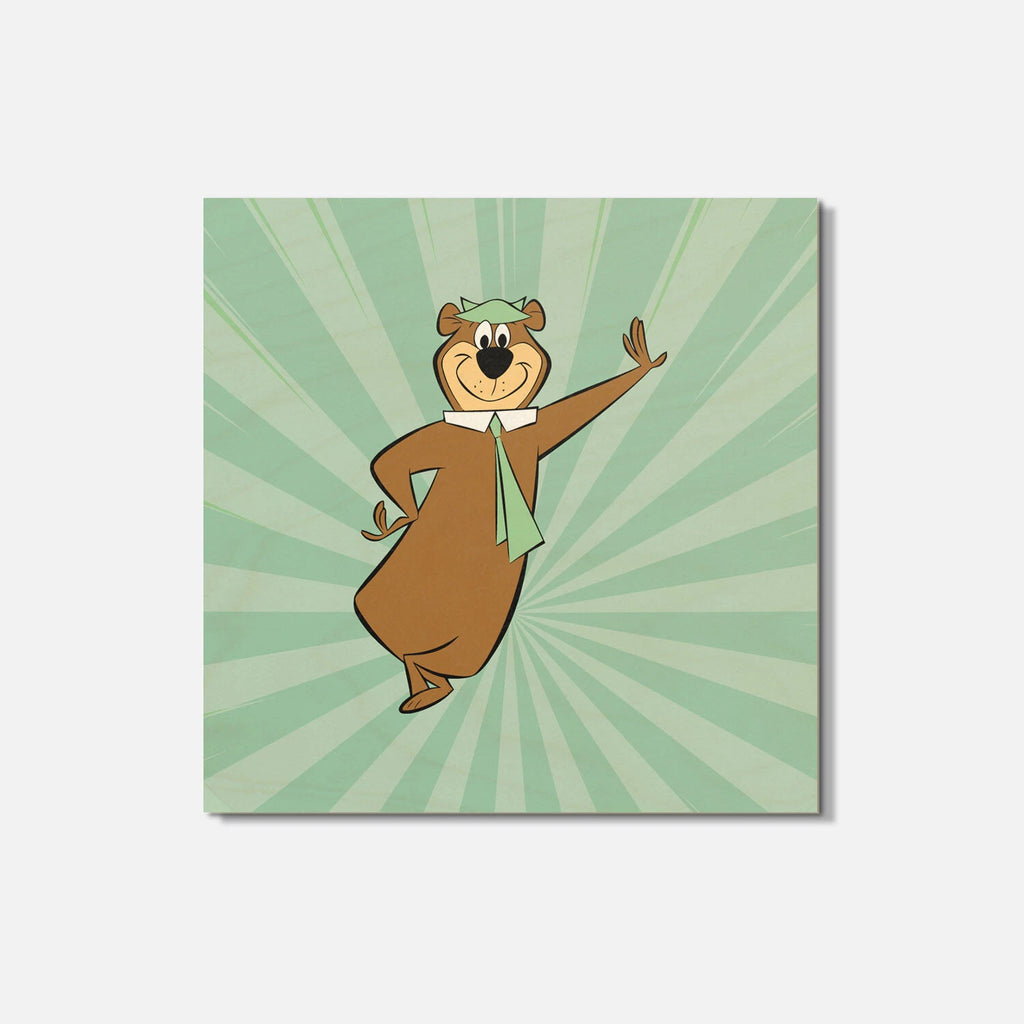 Yogi Bear Cartoon 4'' X 4'' Square Wooden Coaster