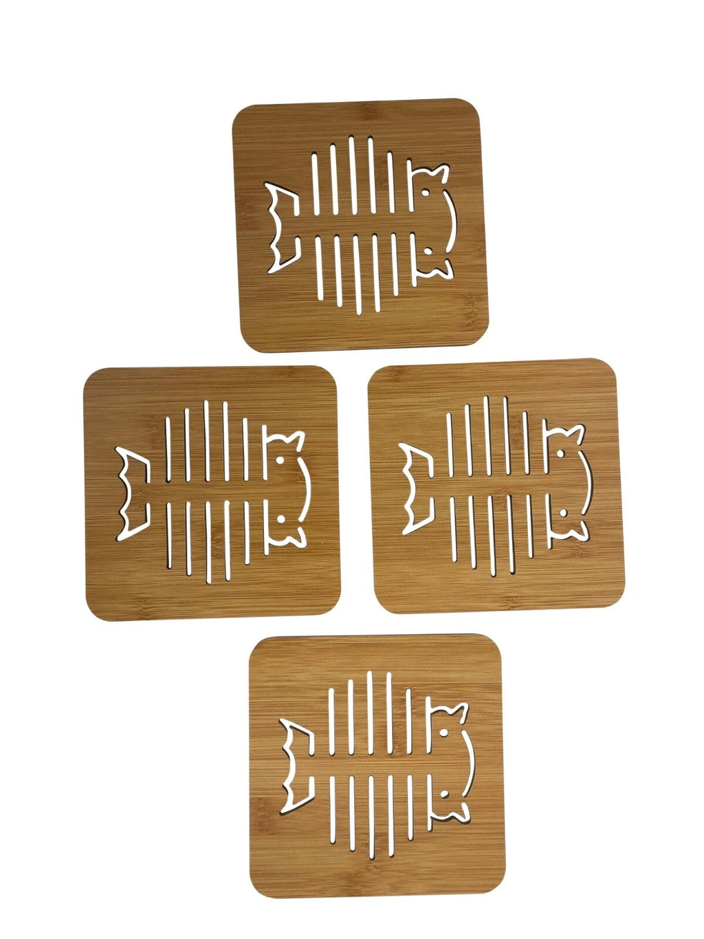 Set Of 4 Wooden Coaster 5.5 inches x 5.5 inches - Bird
