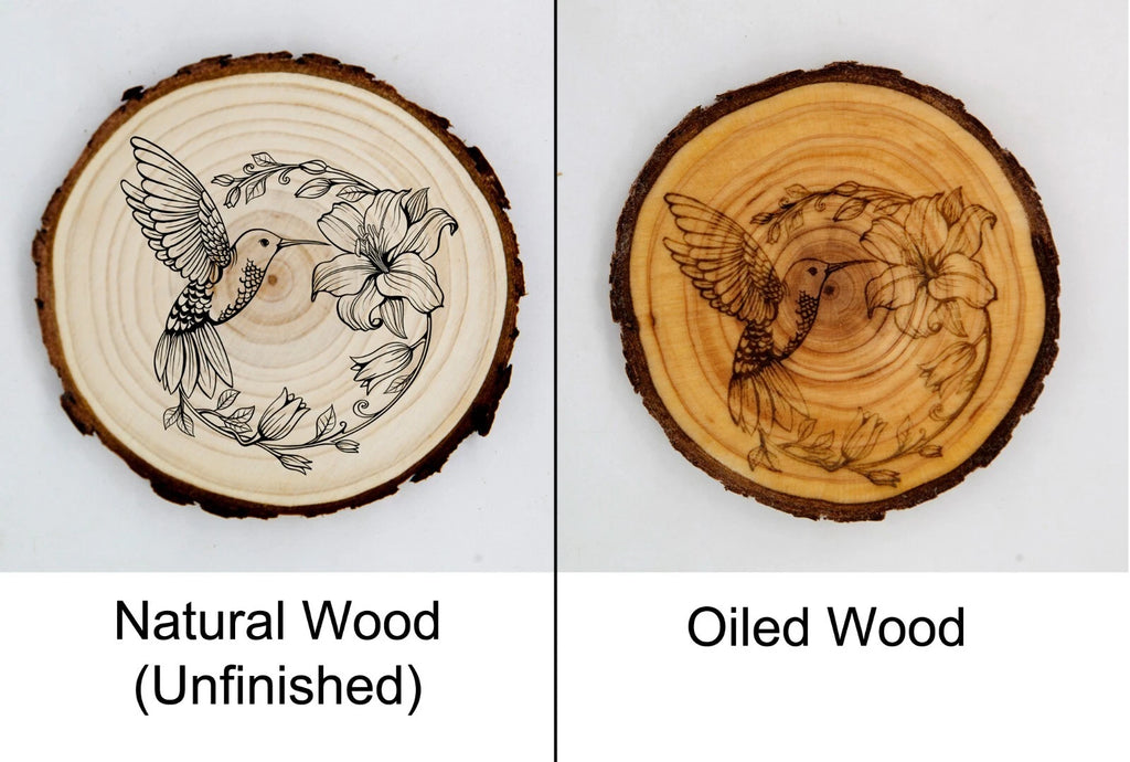 Hummingbird Engraved Wood Coaster Set - Housewarming, Wedding, Anniversary, etc.