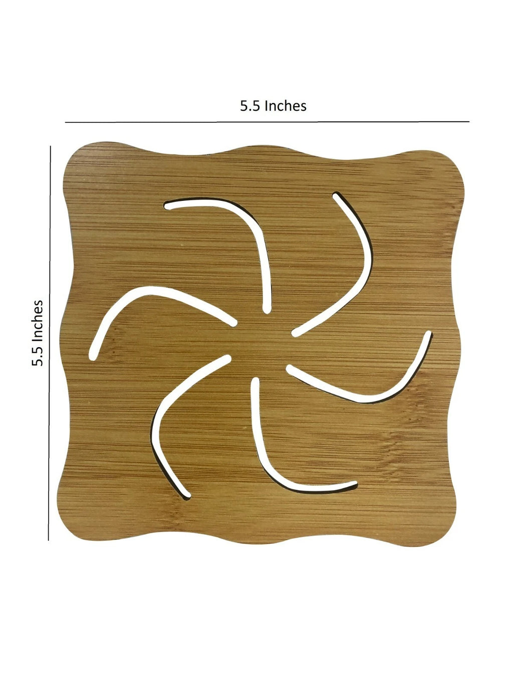 Set Of 4 Wooden Coaster 5.5 inches x 5.5 inches - Spinner