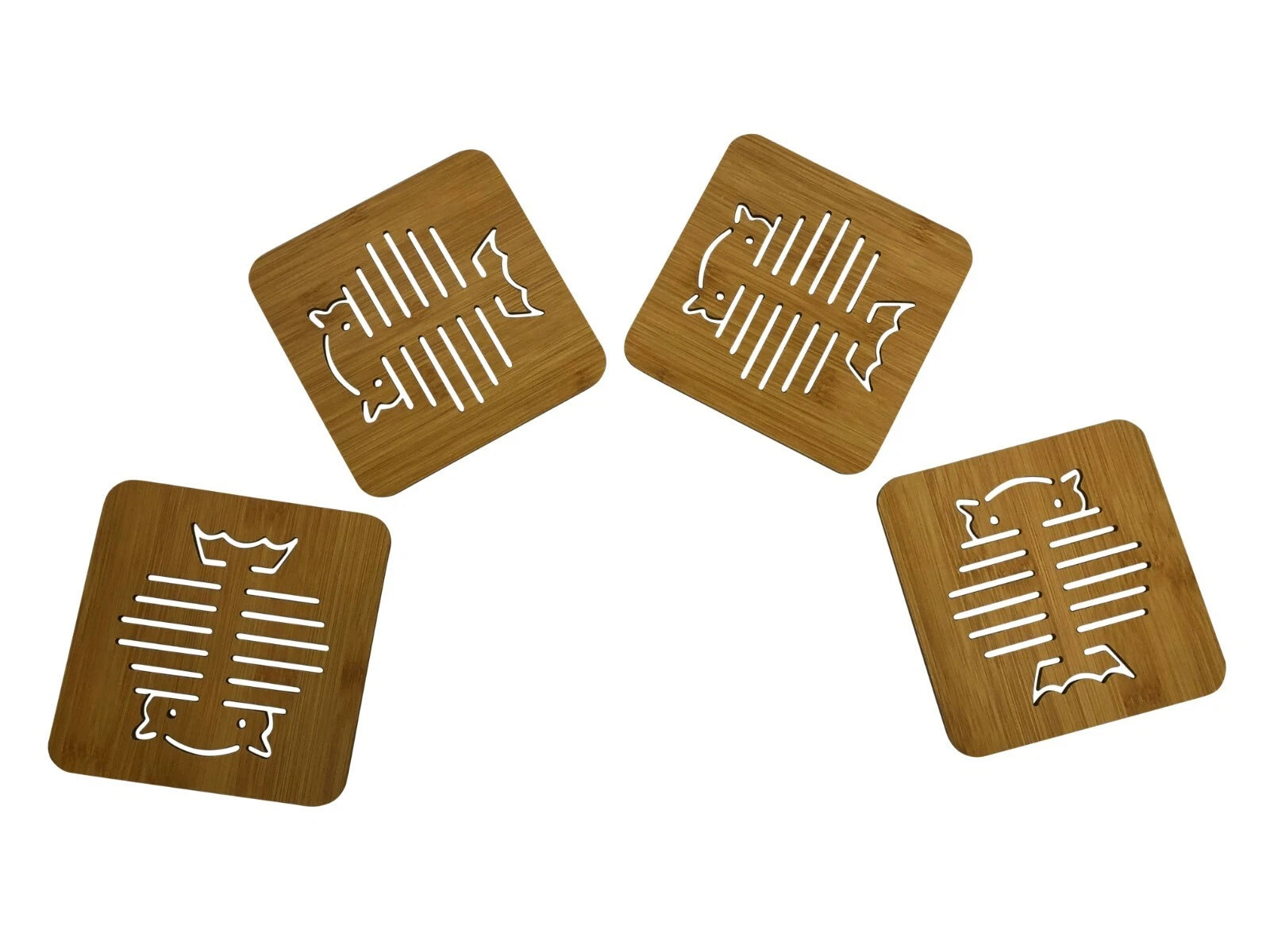 Set Of 4 Wooden Coaster 5.5 inches x 5.5 inches - Bird