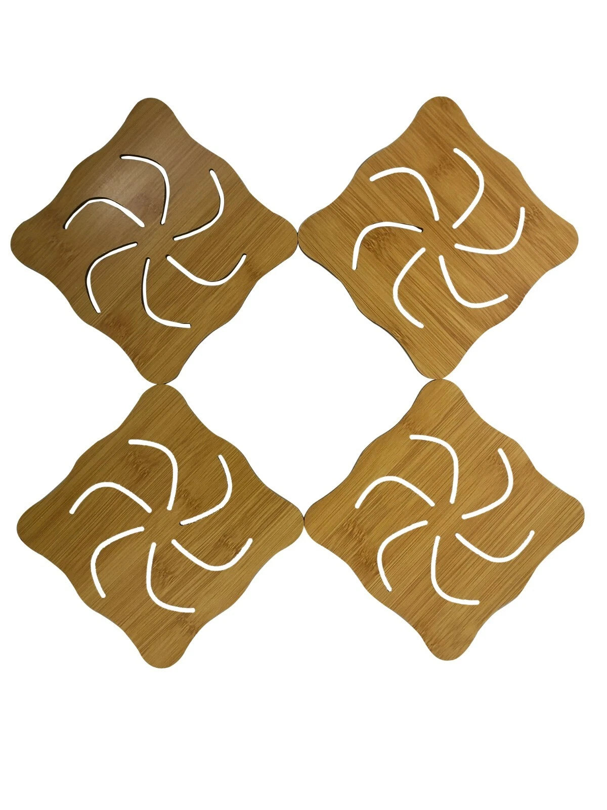 Set Of 4 Wooden Coaster 5.5 inches x 5.5 inches - Spinner